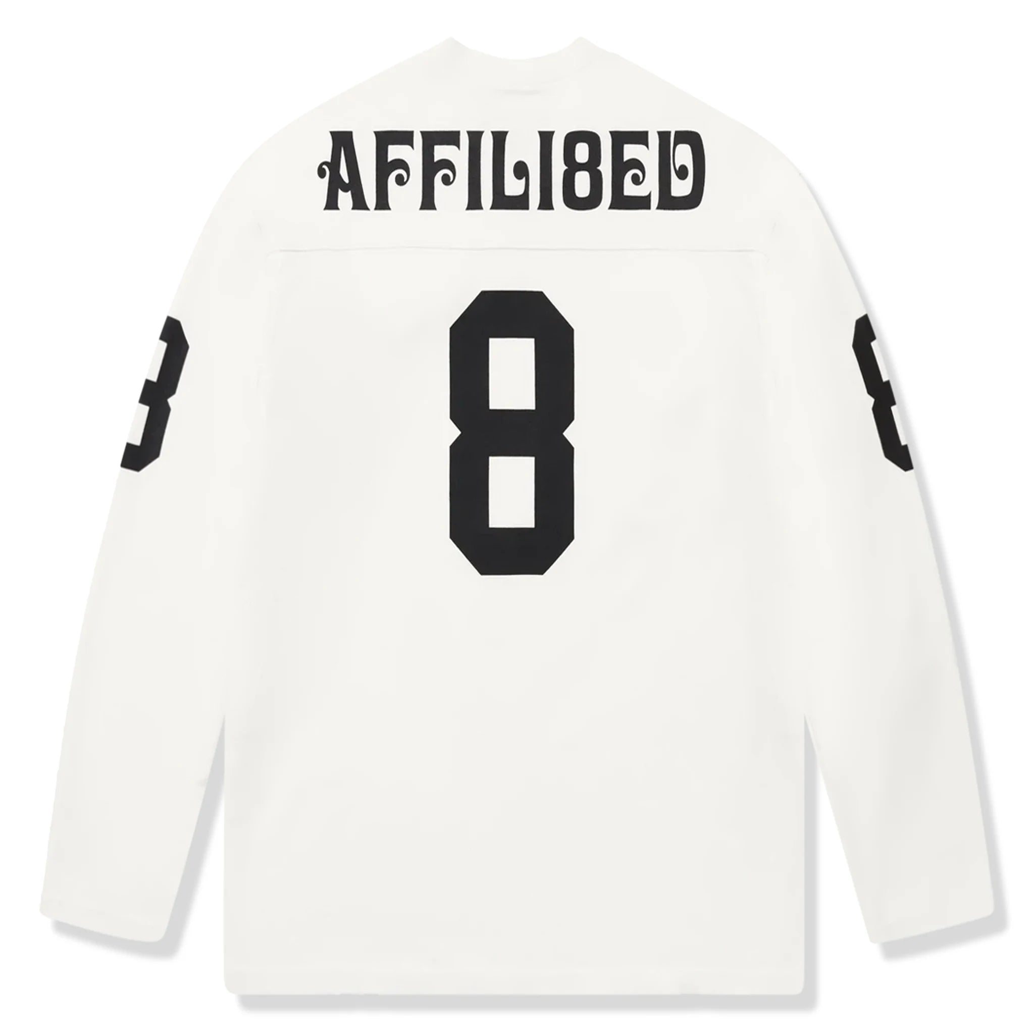 Back view of Supreme Affiliated L/S White Football Top